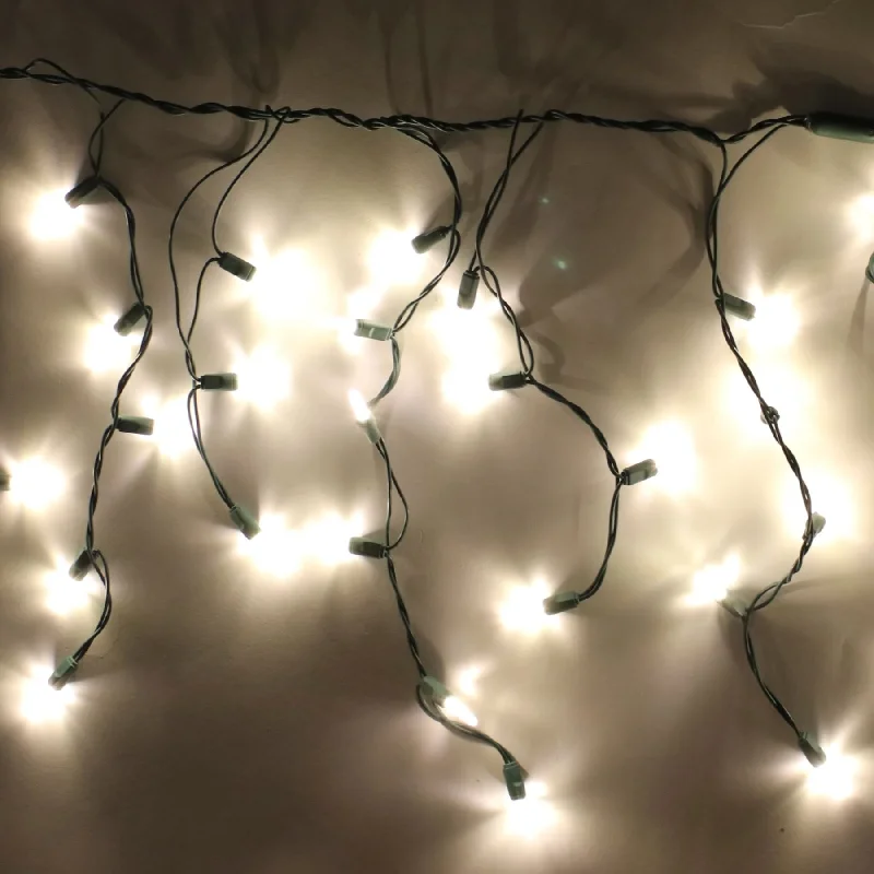 String Lights for Camping Trips100-light M5 Warm White LED Icicle Lights, Green Wire String Lights for Camping Trips100-light M5 Warm White LED Icicle Lights, Green Wire