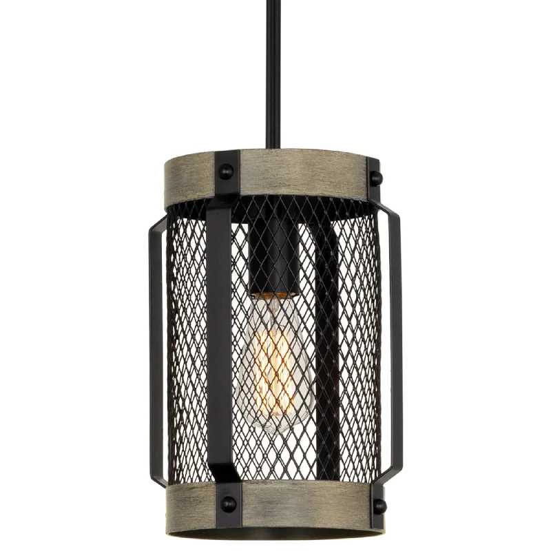 Industrial Pendant Lighting for Machine ShopsKira Home Giles 11" 1-Light Modern Farmhouse Lattice Pendant Light, Metal Wire Cage Hanging Lantern, Black + Gray Oak Wood Finish Industrial Pendant Lighting for Machine ShopsKira Home Giles 11" 1-Light Modern Farmhouse Lattice Pendant Light, Metal Wire Cage Hanging Lantern, Black + Gray Oak Wood Finish