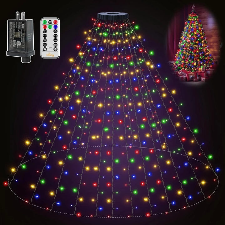 Battery - Operated String Lights for Indoor UseOllny 400 LED 8.2ft*16 strings Multicolor Christmas Tree Lights (Green Cable, Plug in, 8 Modes) Battery - Operated String Lights for Indoor UseOllny 400 LED 8.2ft*16 strings Multicolor Christmas Tree Lights (Green Cable, Plug in, 8 Modes)