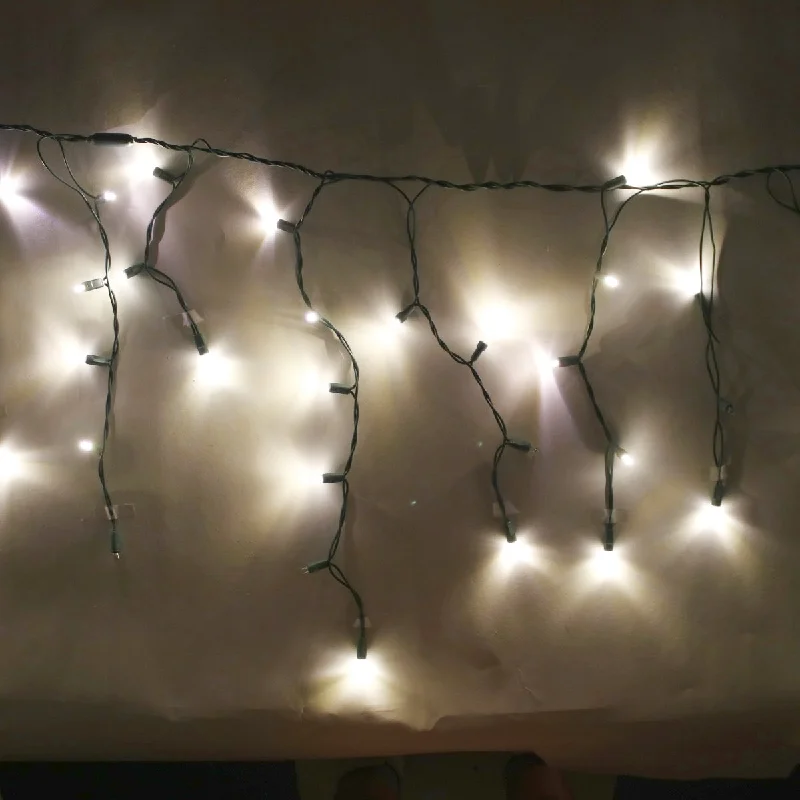 Twinkling String Lights for a Magical Atmosphere100-light Warm White 5mm LED Icicle Lights, Green Wire Twinkling String Lights for a Magical Atmosphere100-light Warm White 5mm LED Icicle Lights, Green Wire