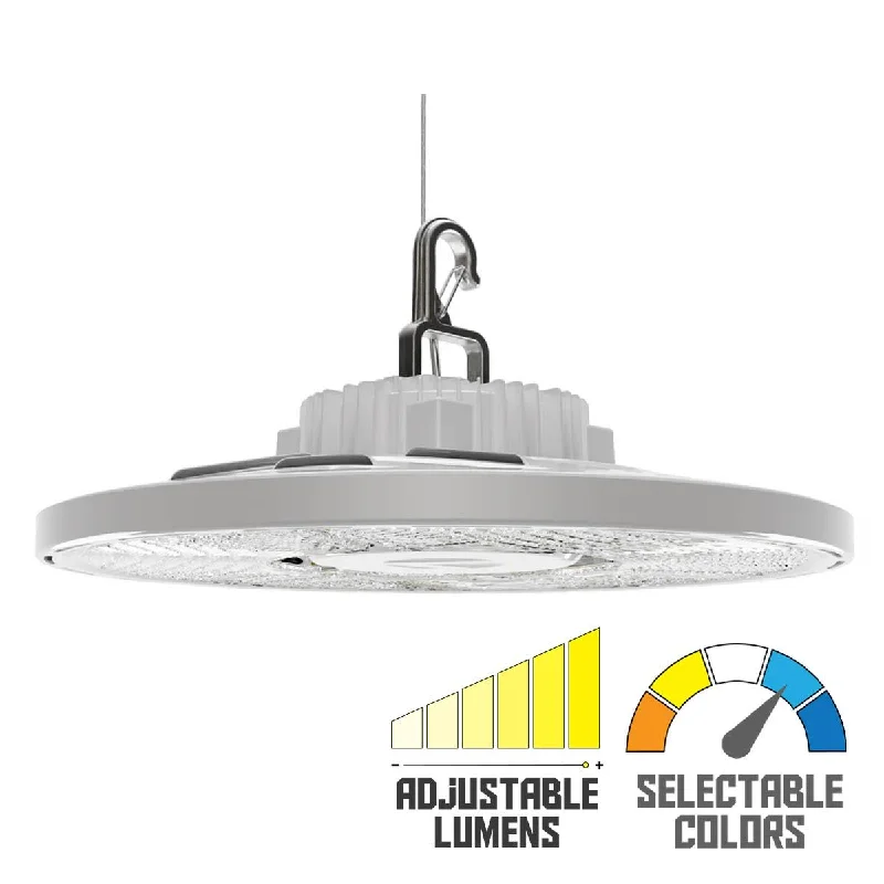 Industrial Wall - Mounted Lighting for Workshop WallsCompact Pro Industrial LED Round High Bay, 27000 Lumens, 4000K/5000K, 120/347V, White Finish Industrial Wall - Mounted Lighting for Workshop WallsCompact Pro Industrial LED Round High Bay, 27000 Lumens, 4000K/5000K, 120/347V, White Finish