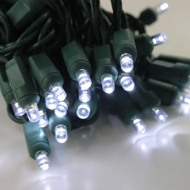 Solar - Powered String Lights for Energy - Saving Backyards50-light 5mm Pure White LED Christmas Lights, 6" Spacing Green Wire Solar - Powered String Lights for Energy - Saving Backyards50-light 5mm Pure White LED Christmas Lights, 6" Spacing Green Wire