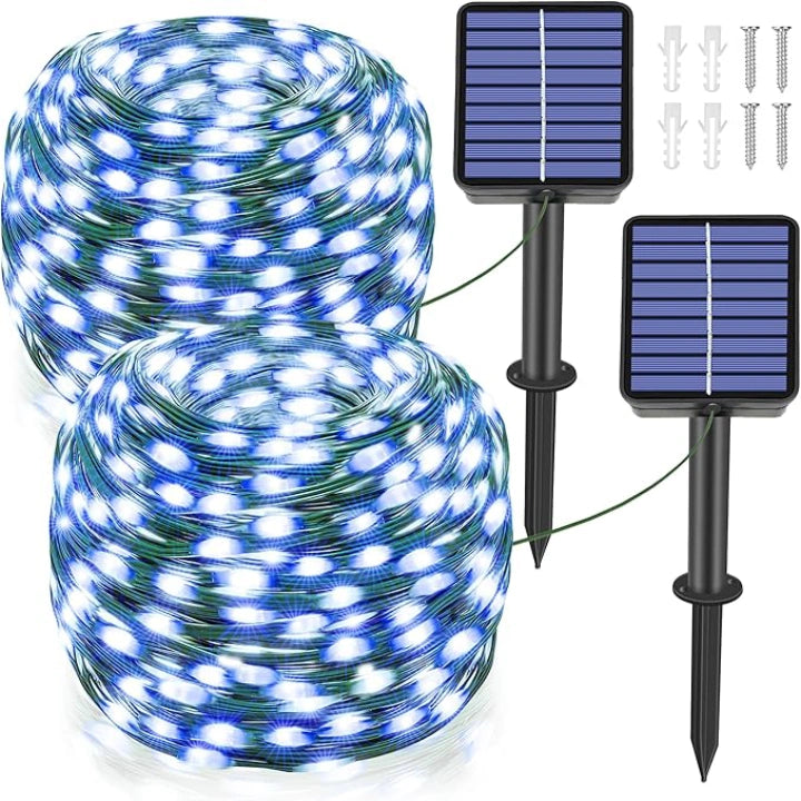 String Lights for DIY Home Decor ProjectsOllny 200 LED 66ft Blue Solar String Lights (2 Packs, Solar Power, 8 Modes, IP67 Waterproof) String Lights for DIY Home Decor ProjectsOllny 200 LED 66ft Blue Solar String Lights (2 Packs, Solar Power, 8 Modes, IP67 Waterproof)