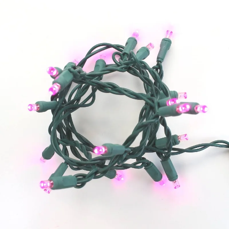 String Lights for Camping Trips20-light Pink LED Craft Lights, Green Wire