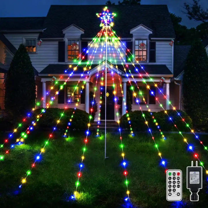 Battery - Operated String Lights for Indoor UseOllny 340 Led Multicolor Christmas Lights Tree For Lawn (With Pole, Clear Wire, IP67 Waterproof, 8 Modes, Plug In) Battery - Operated String Lights for Indoor UseOllny 340 Led Multicolor Christmas Lights Tree For Lawn (With Pole, Clear Wire, IP67 Waterproof, 8 Modes, Plug In)