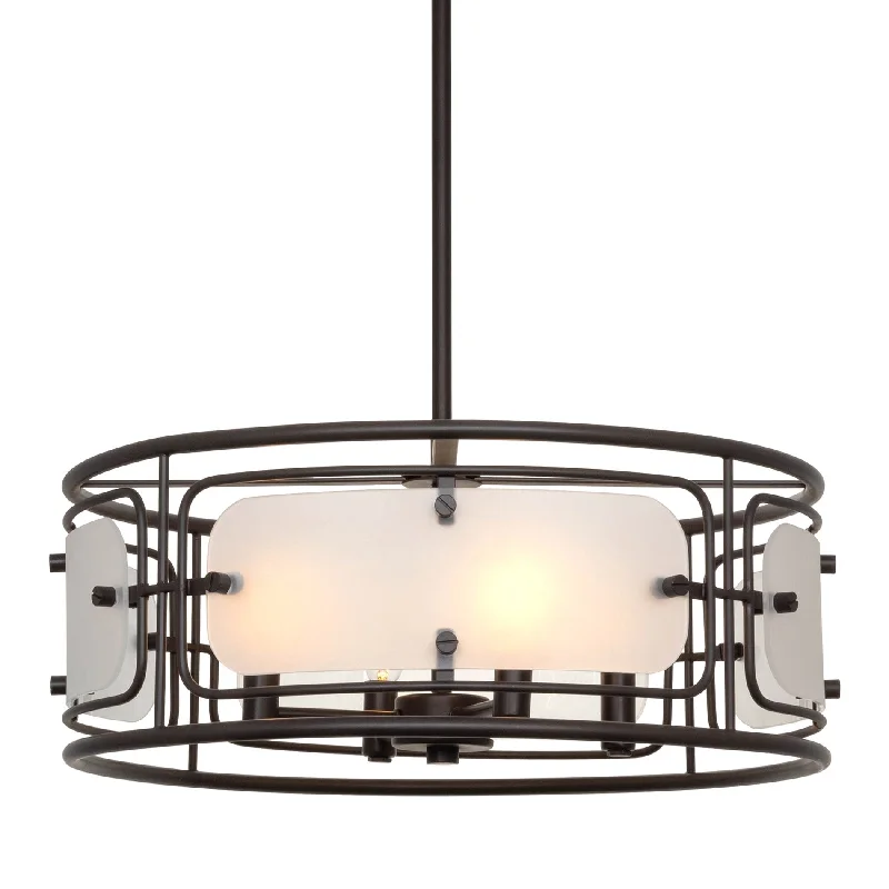 Industrial Lighting for Woodworking FactoriesKira Home Vera 18.5" 4-Light Farmhouse Pendant Drum Chandelier + Tempered Glass Panels, Oil Rubbed Bronze Finish Industrial Lighting for Woodworking FactoriesKira Home Vera 18.5" 4-Light Farmhouse Pendant Drum Chandelier + Tempered Glass Panels, Oil Rubbed Bronze Finish