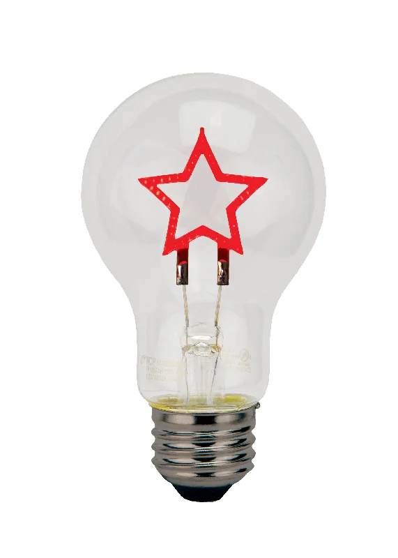 Durable Industrial Lighting for Harsh EnvironmentsTCP A19 Star Shape Decorative Filament LED Christmas Bulbs, 0.25W – Available in Blue, Red, and White for Holiday & Festive Indoor Decor Durable Industrial Lighting for Harsh EnvironmentsTCP A19 Star Shape Decorative Filament LED Christmas Bulbs, 0.25W – Available in Blue, Red, and White for Holiday & Festive Indoor Decor