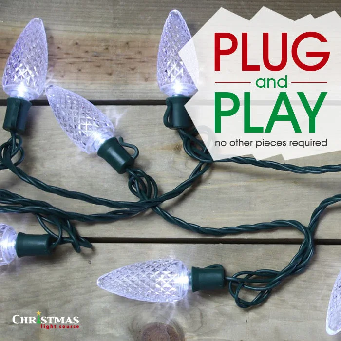 Solar - Powered String Lights for Energy - Saving Backyards50-light 5mm Warm White Strobe LED Christmas Lights, 4" Spacing Green Wire Solar - Powered String Lights for Energy - Saving Backyards50-light 5mm Warm White Strobe LED Christmas Lights, 4" Spacing Green Wire