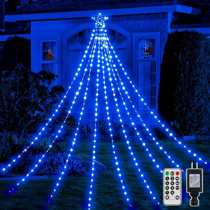 String Lights for Wedding ReceptionsOllny 352 Led 11.5ft Blue Waterfall Christmas String Lights (Clear Wire, IP67 Waterproof, 8 Modes) String Lights for Wedding ReceptionsOllny 352 Led 11.5ft Blue Waterfall Christmas String Lights (Clear Wire, IP67 Waterproof, 8 Modes)