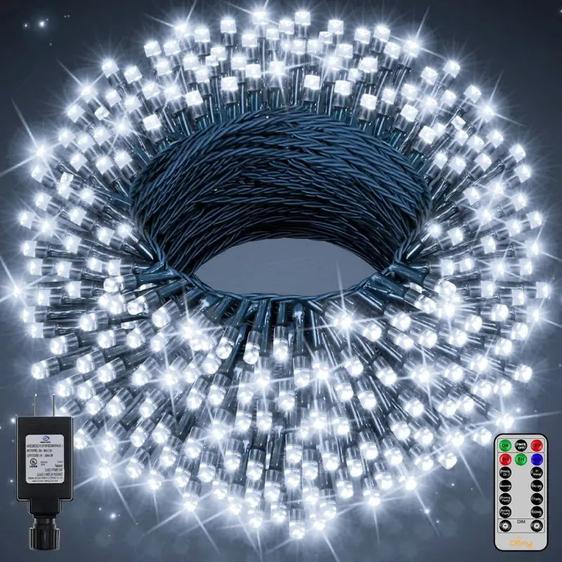 LED String Lights with Warm White GlowOllny 800 LED 262ft Cool White String Lights (Green Cable, Plug in, 8 Modes, IP44 Waterproof) LED String Lights with Warm White GlowOllny 800 LED 262ft Cool White String Lights (Green Cable, Plug in, 8 Modes, IP44 Waterproof)