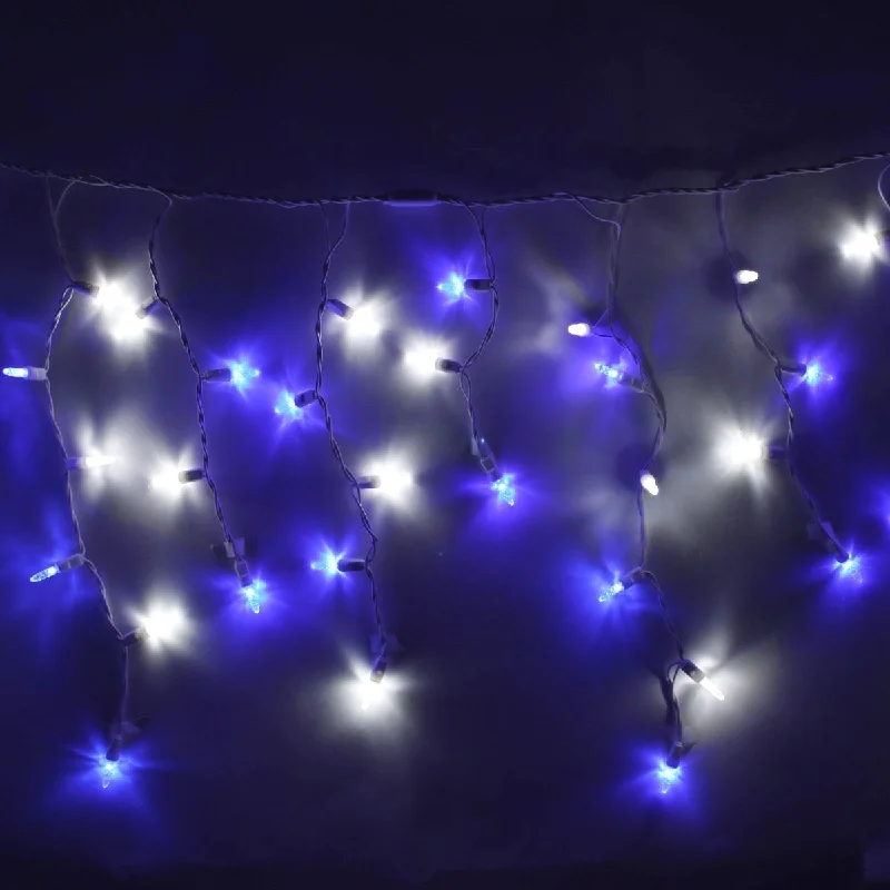 String Lights with Edison Bulbs for Rustic Ambiance100-light M5 Pure White and Blue LED Icicle Lights, White Wire String Lights with Edison Bulbs for Rustic Ambiance100-light M5 Pure White and Blue LED Icicle Lights, White Wire