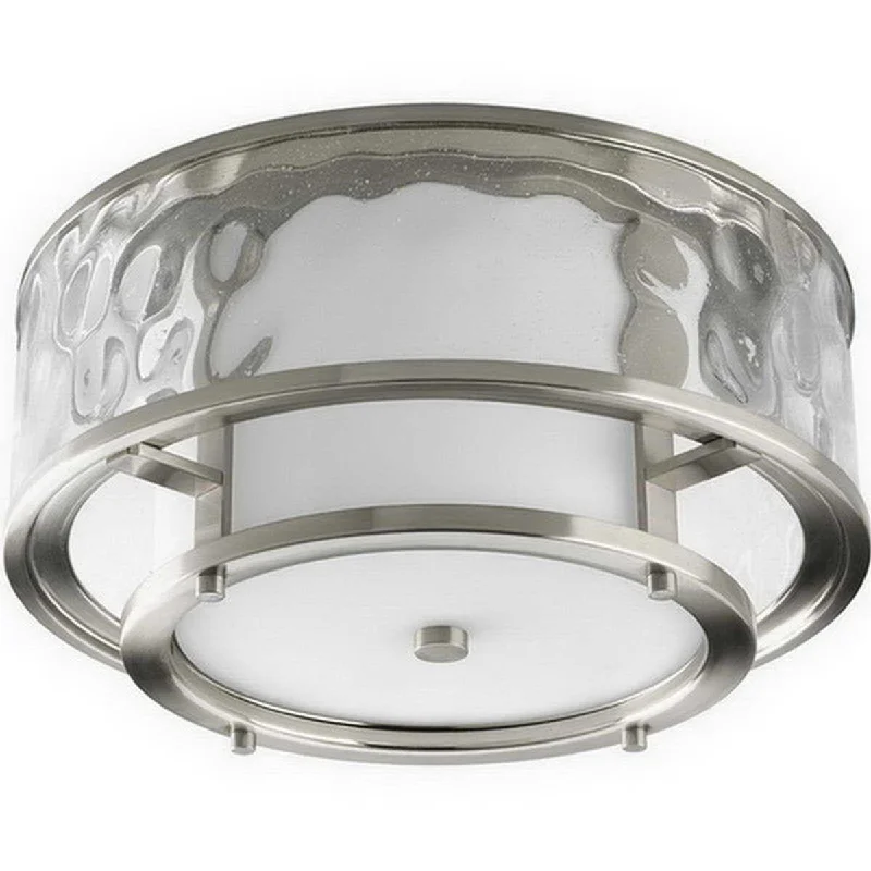 Explosion - Proof Industrial Lighting for Hazardous LocationsBay Court 15 in. 2 Lights Flush Mount Light Nickel Finish
