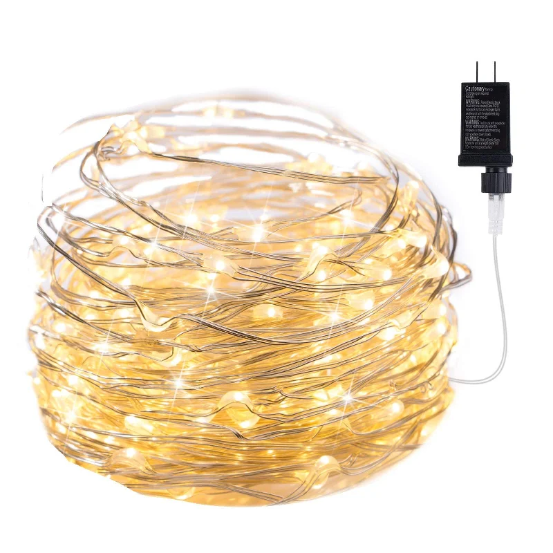 String Lights for Camping TripsSilver Fairy Lights with Adapter Plug