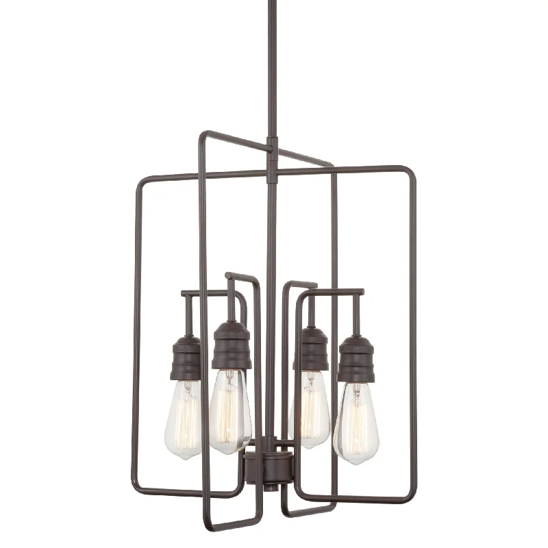 Industrial Area Lighting for Large Open SpacesKira Home Roanoke 20" 4-Light Modern Farmhouse Rectangular Pendant Chandelier, Oil Rubbed Bronze Finish Industrial Area Lighting for Large Open SpacesKira Home Roanoke 20" 4-Light Modern Farmhouse Rectangular Pendant Chandelier, Oil Rubbed Bronze Finish