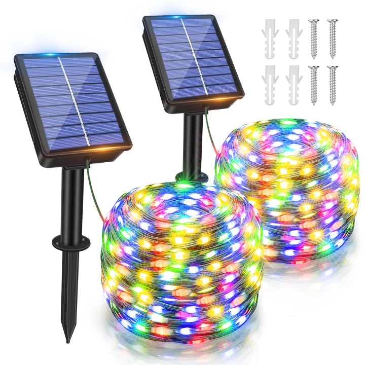 String Lights for Seasonal Decorations (Spring, Fall, etc.)Ollny 120 LED 40ft Multicolor Solar String Lights (2 Packs, Solar Power, 8 Modes, IP67 Waterproof) String Lights for Seasonal Decorations (Spring, Fall, etc.)Ollny 120 LED 40ft Multicolor Solar String Lights (2 Packs, Solar Power, 8 Modes, IP67 Waterproof)