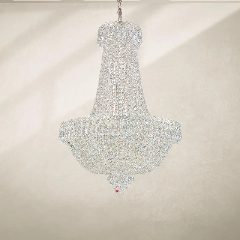 Adjustable Industrial Lighting for Flexible IlluminationCamelot 22 Light Silver Chandelier with Clear Gemcut Crystals