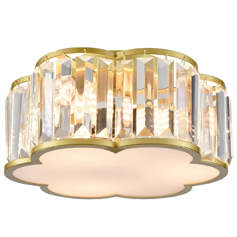 Corrosion - Resistant Industrial Lighting for Coastal Factories3-Light Gold Flush Mount Ceiling Light Crystal Ceiling Light Fixture Corrosion - Resistant Industrial Lighting for Coastal Factories3-Light Gold Flush Mount Ceiling Light Crystal Ceiling Light Fixture