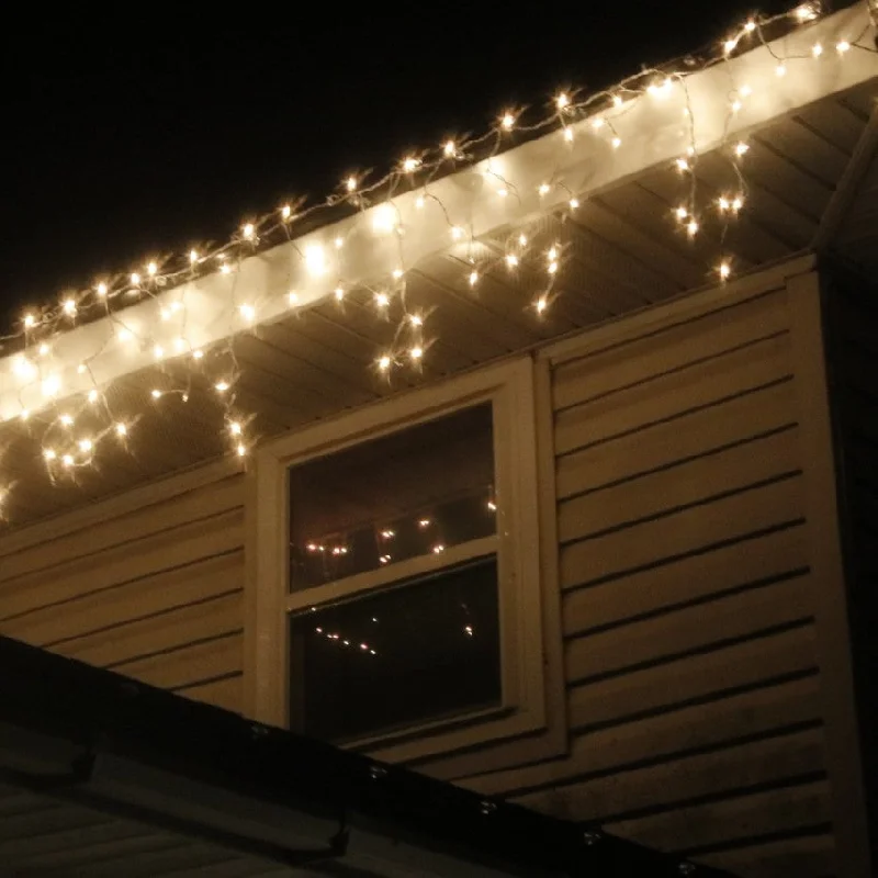 String Lights for Balcony Decoration150-bulb White (Clear) Twinkle Glass Icicle Lights, White Wire String Lights for Balcony Decoration150-bulb White (Clear) Twinkle Glass Icicle Lights, White Wire