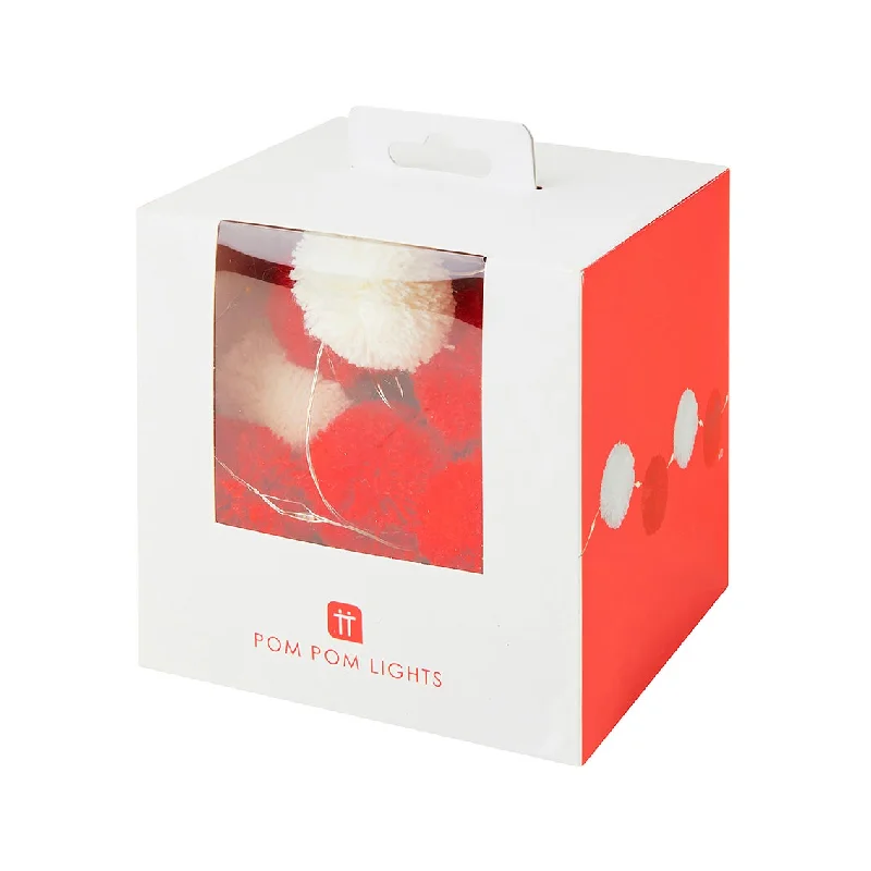 LED String Lights with Warm White GlowParty Illuminations Red And White Pom Pom Lights, 20 LED, 2m LED String Lights with Warm White GlowParty Illuminations Red And White Pom Pom Lights, 20 LED, 2m