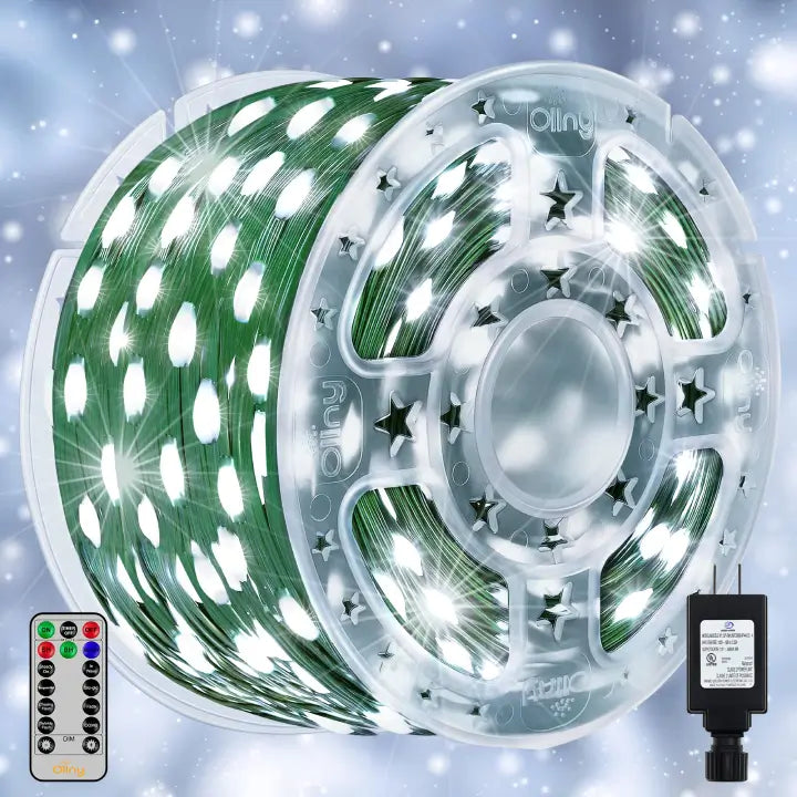 Color - Changing LED String Lights for Christmas DecorOllny 600 LED 197ft Cool White IP67 Waterproof Christmas Lights (Green Wire, Plug in, 8 Modes) Color - Changing LED String Lights for Christmas DecorOllny 600 LED 197ft Cool White IP67 Waterproof Christmas Lights (Green Wire, Plug in, 8 Modes)