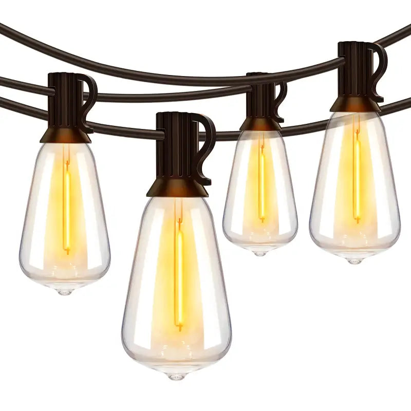 String Lights with Clear Bulbs for a Classic LookOllny 50FT ST38 Warm White Outdoor Patio Lights (25 Bulbs, IP45 Waterproof, Connectable, 2200k) String Lights with Clear Bulbs for a Classic LookOllny 50FT ST38 Warm White Outdoor Patio Lights (25 Bulbs, IP45 Waterproof, Connectable, 2200k)