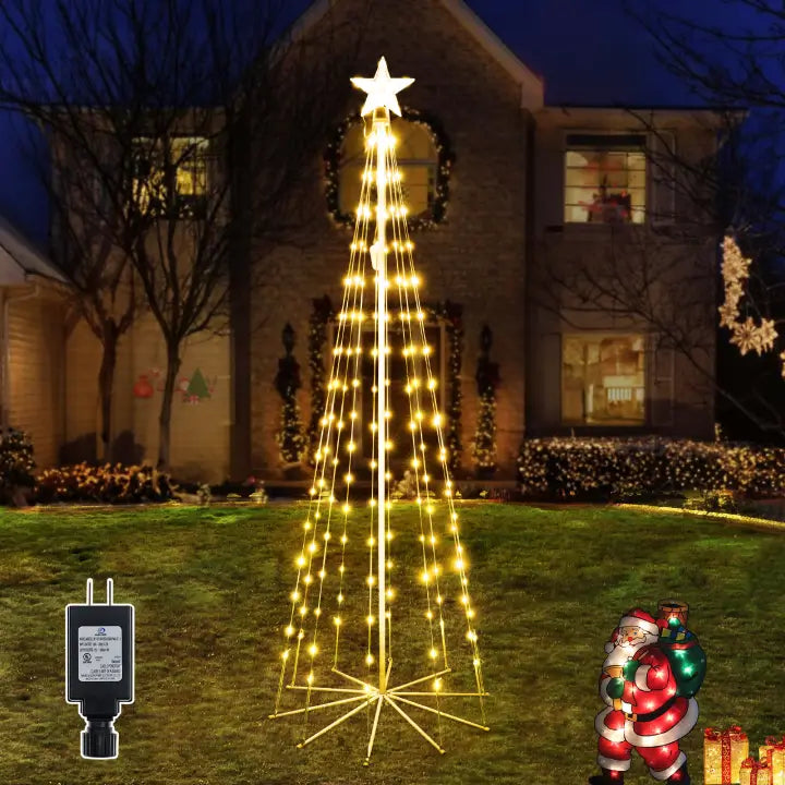 String Lights with Clear Bulbs for a Classic LookOllny 140 LED 5ft-High Warm White Christmas Tree Lights For Light Show (8 Modes, IP65 Waterproof, Clear Wire, Plug In) String Lights with Clear Bulbs for a Classic LookOllny 140 LED 5ft-High Warm White Christmas Tree Lights For Light Show (8 Modes, IP65 Waterproof, Clear Wire, Plug In)