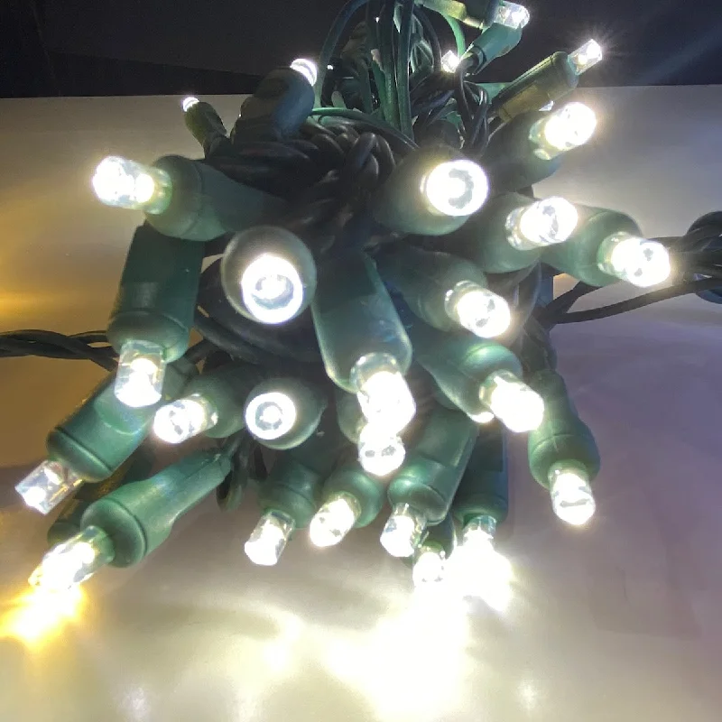 Twinkling String Lights for a Magical Atmosphere50-light 5mm Natural Pure White LED Christmas Lights, 4" Spacing Green Wire Twinkling String Lights for a Magical Atmosphere50-light 5mm Natural Pure White LED Christmas Lights, 4" Spacing Green Wire