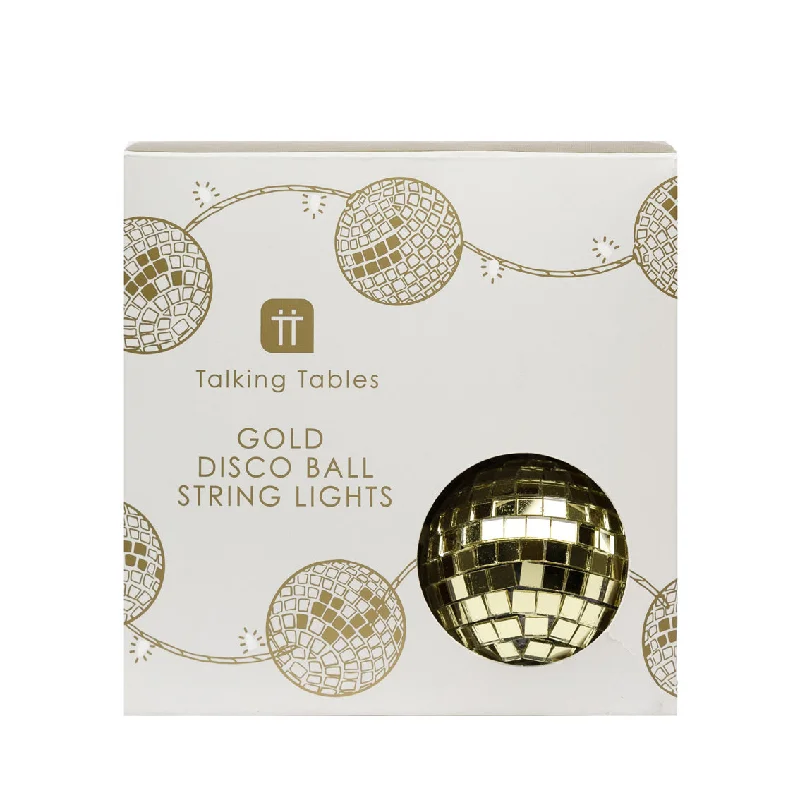 Waterproof String Lights for Patio DecorLuxe Gold Disco Balls String Lights - 5'2ft
