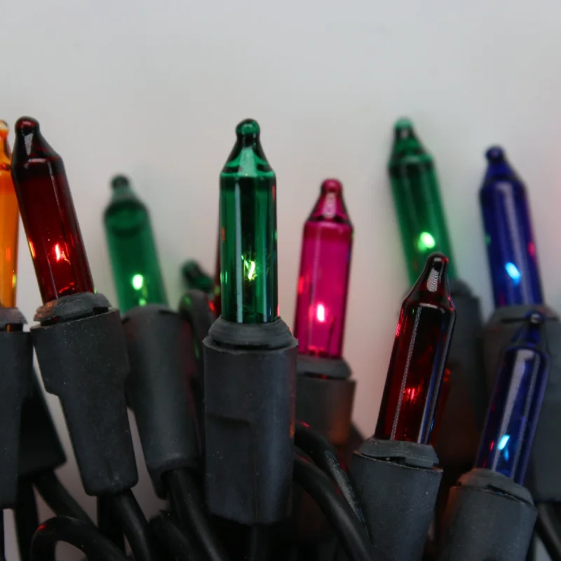 Solar - Powered String Lights for Energy - Saving Backyards50-bulb Multicolor Mini Lights, 4" Spacing, Black Wire Solar - Powered String Lights for Energy - Saving Backyards50-bulb Multicolor Mini Lights, 4" Spacing, Black Wire