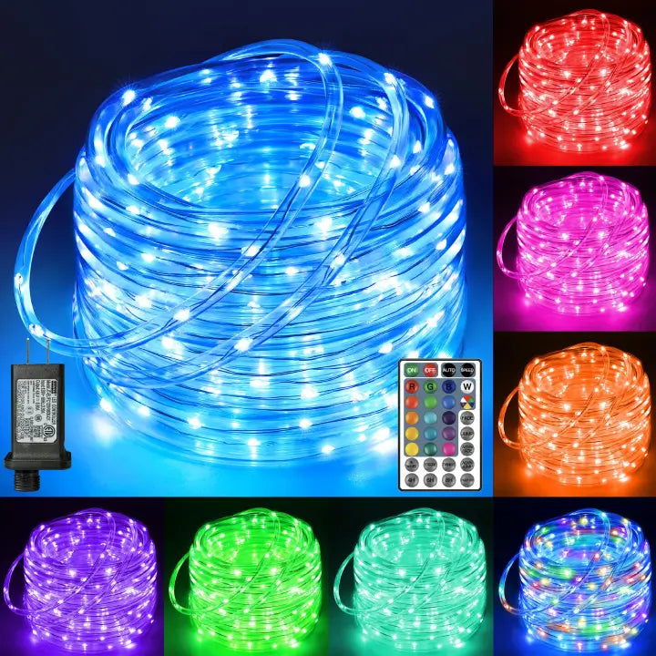 String Lights for Outdoor Dining AreasOllny 100 LED 33ft 18 Colors Changing Rope Lights (Plug-in, 8 Modes, IP68 Waterproof) String Lights for Outdoor Dining AreasOllny 100 LED 33ft 18 Colors Changing Rope Lights (Plug-in, 8 Modes, IP68 Waterproof)