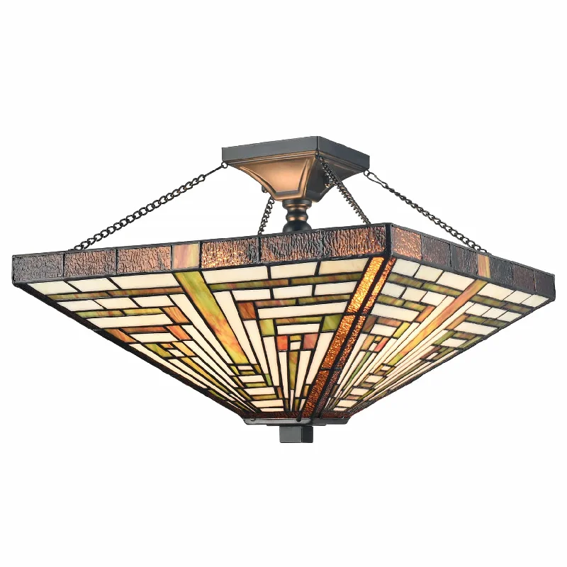 Corrosion - Resistant Industrial Lighting for Coastal FactoriesTiffany Semi Flush Mount Light with Stained Glass Ceiling Light Fixture Corrosion - Resistant Industrial Lighting for Coastal FactoriesTiffany Semi Flush Mount Light with Stained Glass Ceiling Light Fixture