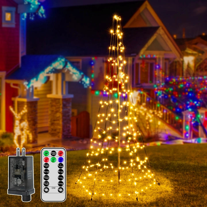 String Lights for Restaurant Outdoor SeatingOllny 234 LED 6ft-High Warm White Christmas Tree Lights (8 Modes, IP67 Waterproof, Green Wire) String Lights for Restaurant Outdoor SeatingOllny 234 LED 6ft-High Warm White Christmas Tree Lights (8 Modes, IP67 Waterproof, Green Wire)