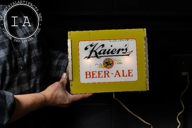 Industrial Lighting for Woodworking FactoriesVintage Kaier's Beer Ale Lighted Sign