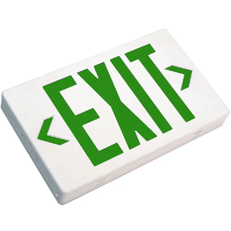 Industrial Lighting for Woodworking FactoriesTCP LED Exit Sign - 22744, Green Letters, White Housing, AC Only, 120/277V, Energy Efficient Emergency Light Industrial Lighting for Woodworking FactoriesTCP LED Exit Sign - 22744, Green Letters, White Housing, AC Only, 120/277V, Energy Efficient Emergency Light