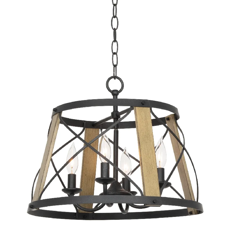 Color - Tunable Industrial Lighting for Special ApplicationsKira Home Napa 18" 4-Light Industrial Modern Farmhouse Round Chandelier, Adjustable Hanging Height, Smoked Birch Wood Style + Textured Black Finish Color - Tunable Industrial Lighting for Special ApplicationsKira Home Napa 18" 4-Light Industrial Modern Farmhouse Round Chandelier, Adjustable Hanging Height, Smoked Birch Wood Style + Textured Black Finish