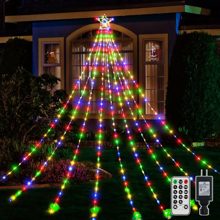 String Lights for Camping TripsOllny 352 Led 11.5ft Multicolor Waterfall Christmas String Lights (Clear Wire, IP67 Waterproof, 8 Modes, Plug In) String Lights for Camping TripsOllny 352 Led 11.5ft Multicolor Waterfall Christmas String Lights (Clear Wire, IP67 Waterproof, 8 Modes, Plug In)