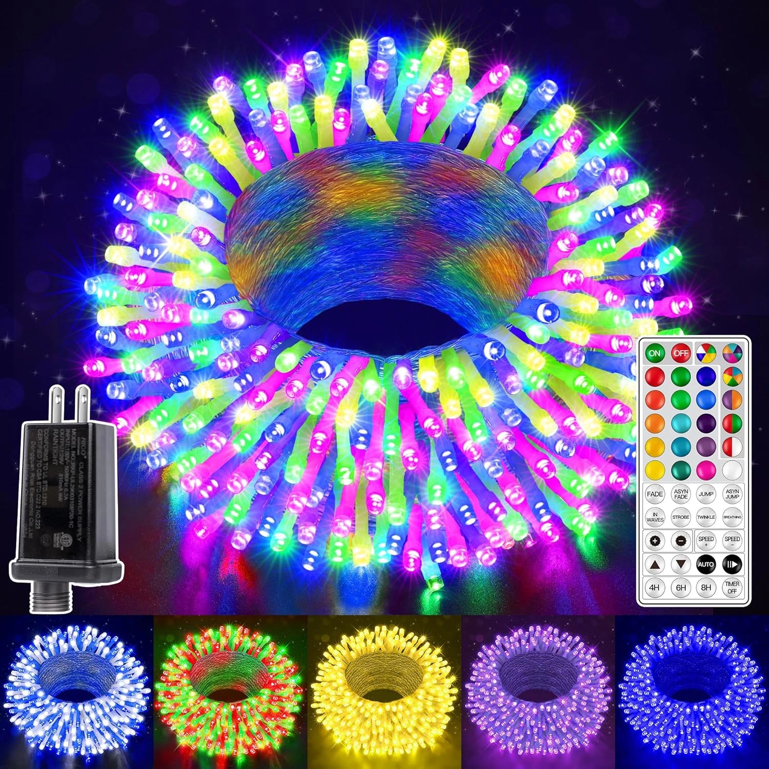 String Lights for Seasonal Decorations (Spring, Fall, etc.)Ollny 100 LED 33ft Christmas RGB String Lights (Clear Cable, Connectable, 130 Modes) String Lights for Seasonal Decorations (Spring, Fall, etc.)Ollny 100 LED 33ft Christmas RGB String Lights (Clear Cable, Connectable, 130 Modes)