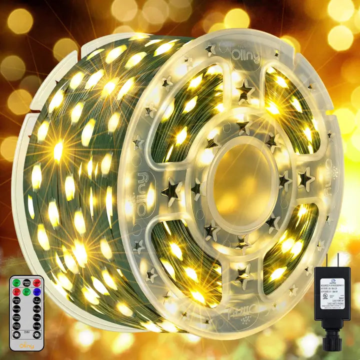 String Lights for DIY Home Decor ProjectsOllny 600 LED 197ft Warm White IP67 Waterproof Christmas Lights (Green Wire, Plug in, 8 Modes) String Lights for DIY Home Decor ProjectsOllny 600 LED 197ft Warm White IP67 Waterproof Christmas Lights (Green Wire, Plug in, 8 Modes)