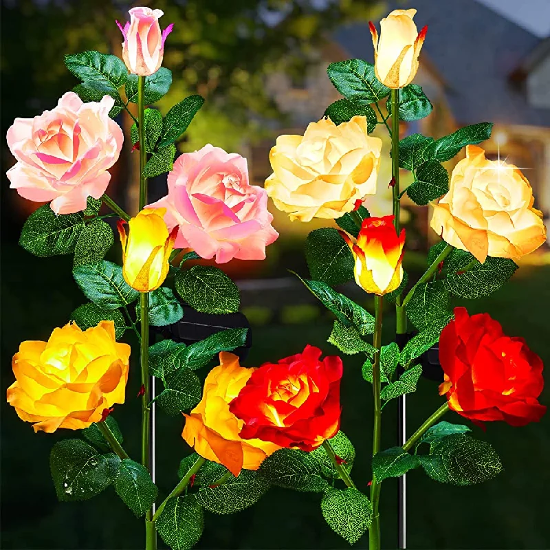 String Lights with Edison Bulbs for Rustic AmbianceSolar Flower Garden Lights