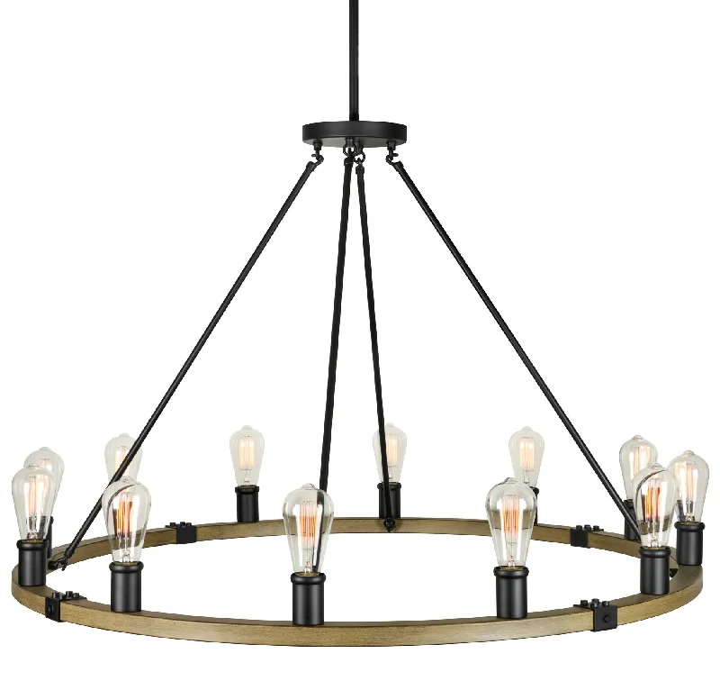 Industrial Area Lighting for Large Open SpacesKira Home Jericho 42" 12-Light Large Rustic Farmhouse Wagon Wheel Chandelier, Round Kitchen Island Light, Smoked Birch Wood Style + Black Finish Industrial Area Lighting for Large Open SpacesKira Home Jericho 42" 12-Light Large Rustic Farmhouse Wagon Wheel Chandelier, Round Kitchen Island Light, Smoked Birch Wood Style + Black Finish