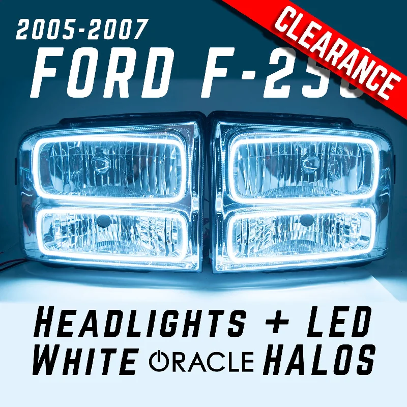 2005-2007 Ford F-250 Super Duty Headlights- ORACLE White LED SMD Halo Kit
