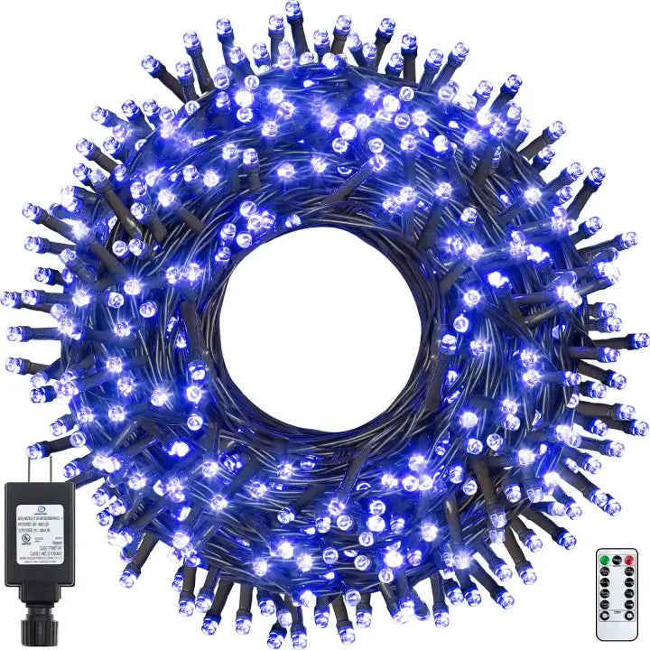 String Lights for Outdoor Dining AreasOllny 400 LED 132ft Outdoor Blue String Lights (Green Cable, Plug in, 8 Modes, IP44 Waterproof) String Lights for Outdoor Dining AreasOllny 400 LED 132ft Outdoor Blue String Lights (Green Cable, Plug in, 8 Modes, IP44 Waterproof)