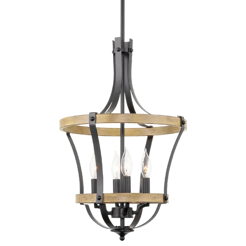 Industrial Lighting for Electronics ManufacturingKira Home Laurel 22.5" 4-Light Modern Rustic Pendant Chandelier, Wood Style Metal Frame, Smoked Birch Wood Style + Black Finish Industrial Lighting for Electronics ManufacturingKira Home Laurel 22.5" 4-Light Modern Rustic Pendant Chandelier, Wood Style Metal Frame, Smoked Birch Wood Style + Black Finish