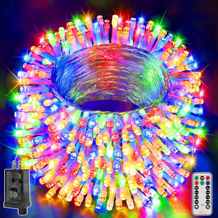 String Lights for Seasonal Decorations (Spring, Fall, etc.)Ollny 400 LED 132ft Multicolor Christmas Lights (Clear Cable, Plug in, 8 Modes) String Lights for Seasonal Decorations (Spring, Fall, etc.)Ollny 400 LED 132ft Multicolor Christmas Lights (Clear Cable, Plug in, 8 Modes)