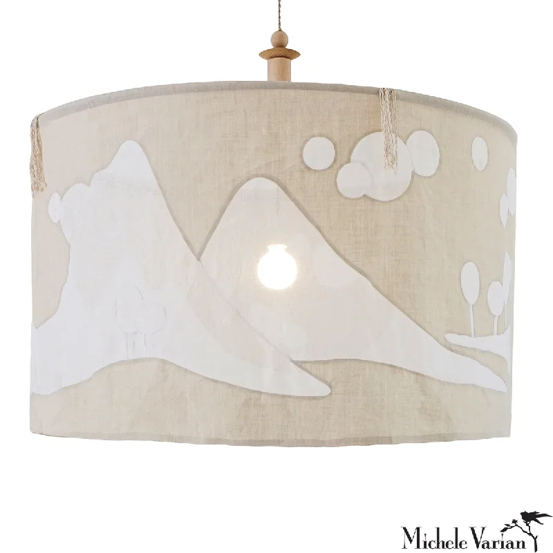 Industrial Lighting for Printing Press FacilitiesGiant Dreamscape Linen Applique Pendant Light Industrial Lighting for Printing Press FacilitiesGiant Dreamscape Linen Applique Pendant Light