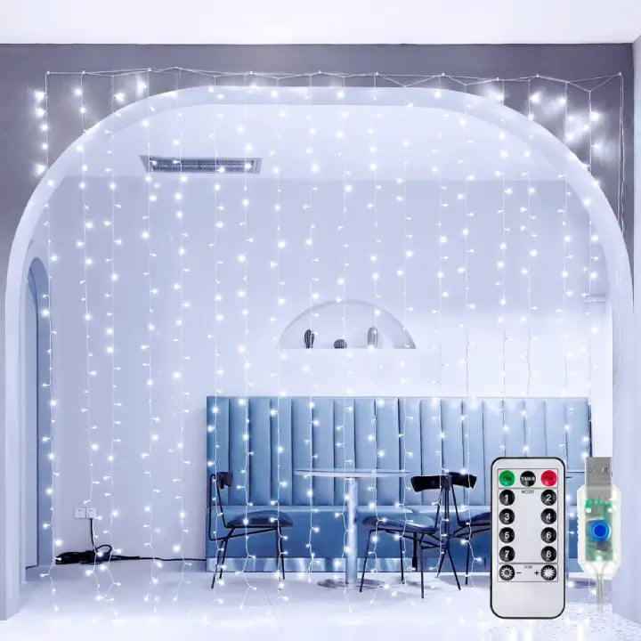 String Lights with Edison Bulbs for Rustic AmbianceOllny 300 LED 9.8ft*9.8ft Cool White Curtain Lights (Clear Cable, USB, 8 Modes, IP44 Waterproof) String Lights with Edison Bulbs for Rustic AmbianceOllny 300 LED 9.8ft*9.8ft Cool White Curtain Lights (Clear Cable, USB, 8 Modes, IP44 Waterproof)