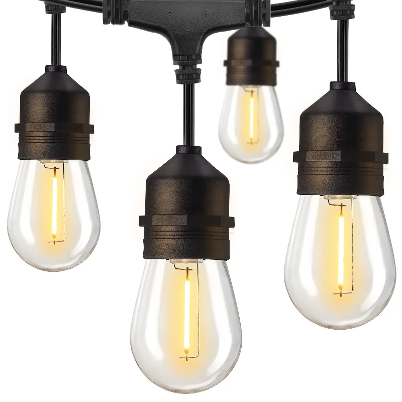 String Lights for Porch LightingS14 LED Bulb String Lights, E12 Socket