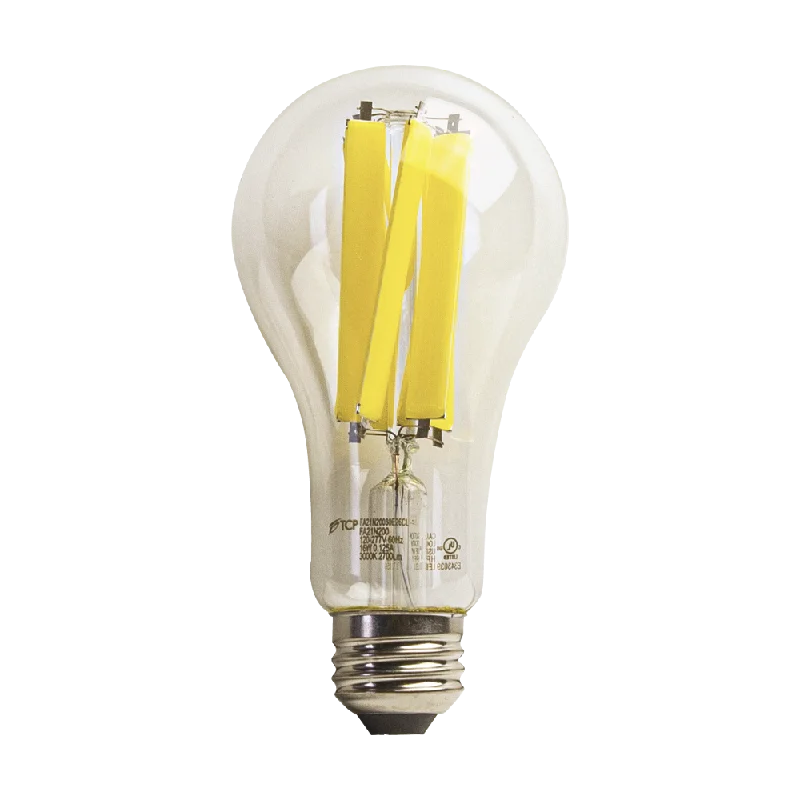 Shock - Resistant Industrial Lighting for Vibrating Machinery AreasTCP High Lumen LED Filament Bulb, A21 Shape, 16W, 3000K Warm White, 181 Lumens Per Watt, HID Replacement, E26 Base Shock - Resistant Industrial Lighting for Vibrating Machinery AreasTCP High Lumen LED Filament Bulb, A21 Shape, 16W, 3000K Warm White, 181 Lumens Per Watt, HID Replacement, E26 Base