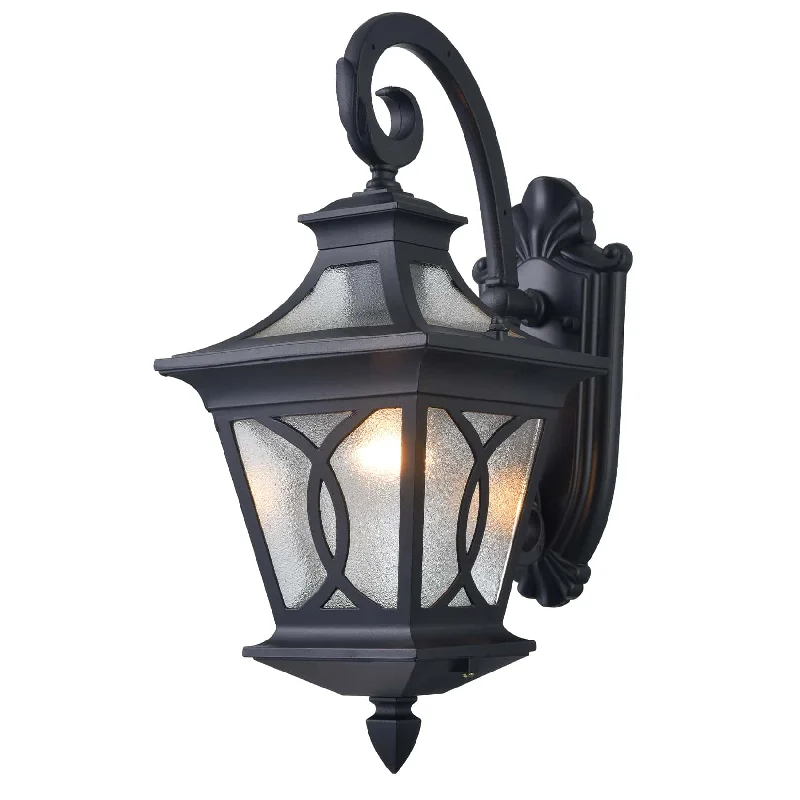 Industrial Lighting for Furniture FactoriesBlack Outdoor Wall Sconce Light with Water Glass Shade Industrial Lighting for Furniture FactoriesBlack Outdoor Wall Sconce Light with Water Glass Shade