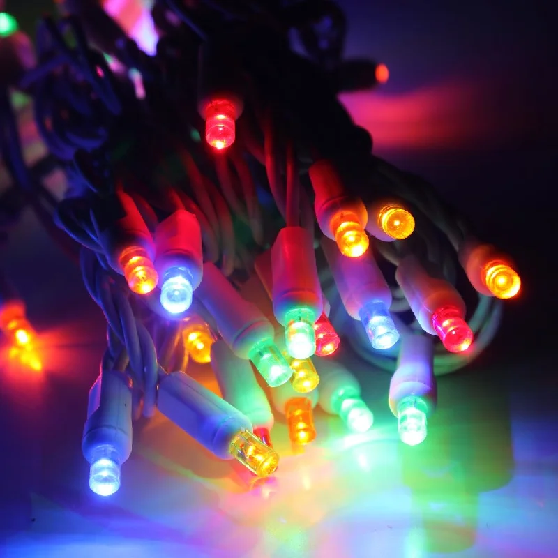 Solar - Powered String Lights for Energy - Saving Backyards50-light 5mm Multicolor Strobe LED Christmas Lights, 4" Spacing White Wire Solar - Powered String Lights for Energy - Saving Backyards50-light 5mm Multicolor Strobe LED Christmas Lights, 4" Spacing White Wire